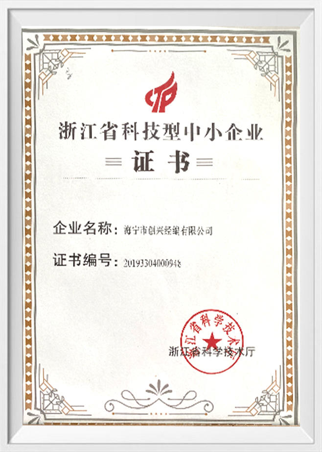 شهادة المؤسسات الصغيرة والمتوسطة القائمة على العلوم والتكنولوجيا في مقاطعة تشجيانغ